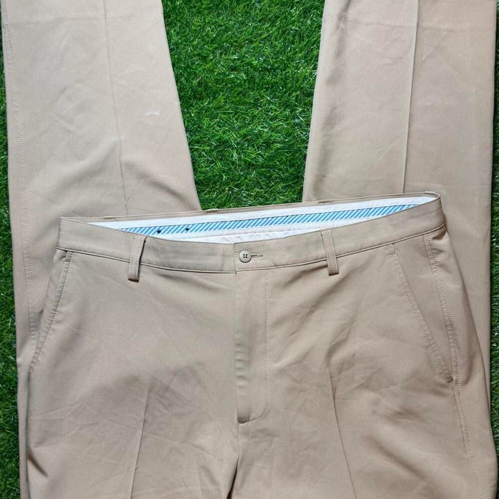 Footjoy Men's Tan and Cream Trousers